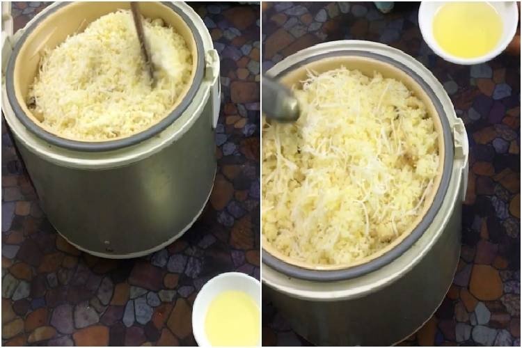 Hấp xôi vò hạt sen trong nồi cơm điện tiện lợi