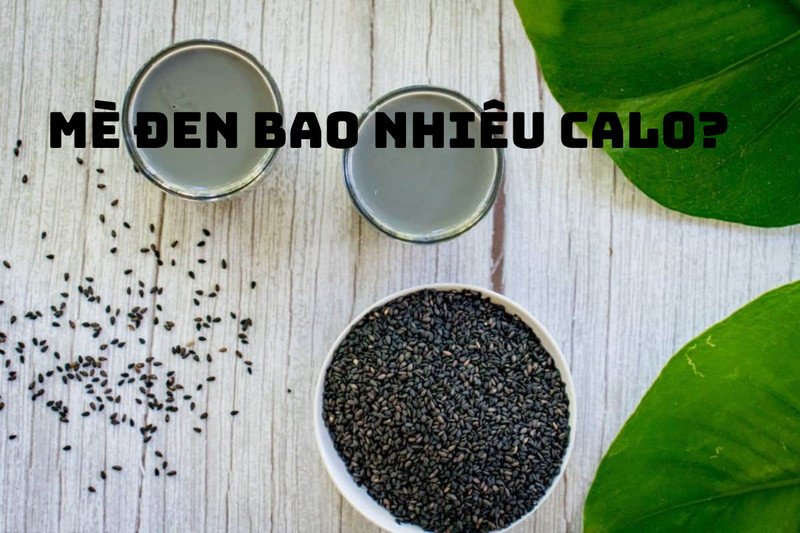Hình ảnh trực quan minh họa lượng calo trong mè đen, thông tin dinh dưỡng.