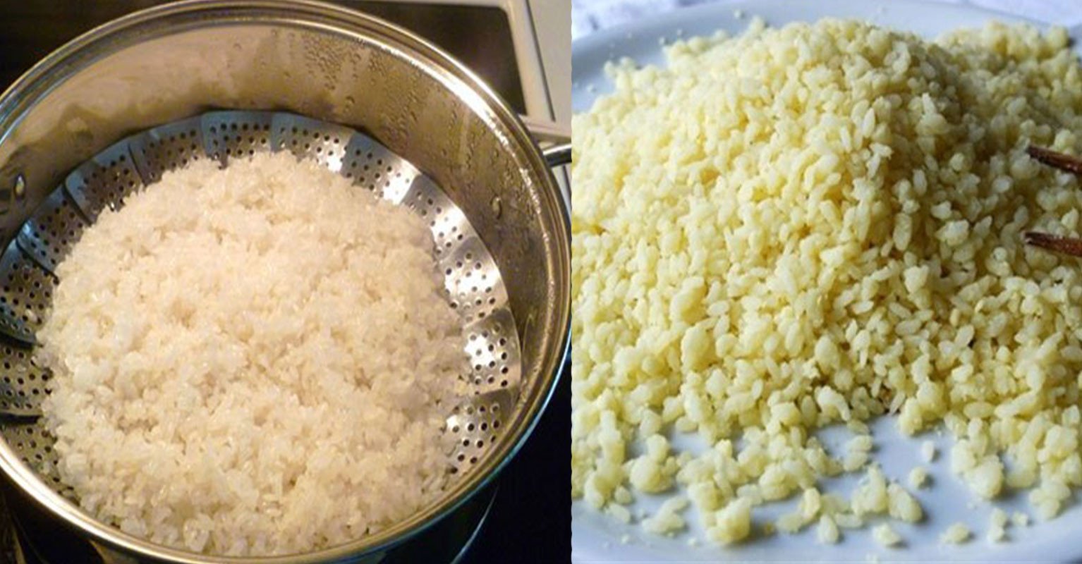 Hỗn hợp nếp và đậu xanh đã trộn đều trước khi hấp lại để hoàn thành xôi vò