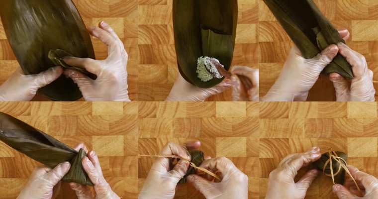 Hướng dẫn cách gói bánh tro truyền thống bằng lá dong