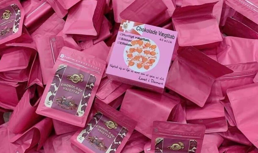 Kẹo giảm cân Đan Mạch Chokolade Vaegttab hương vị chocolate hấp dẫn