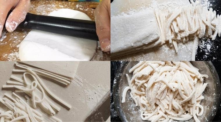 Khối bột mịn màng sau khi nhào và ủ, sẵn sàng cho công đoạn xắt sợi bánh canh bột xắt miền Tây