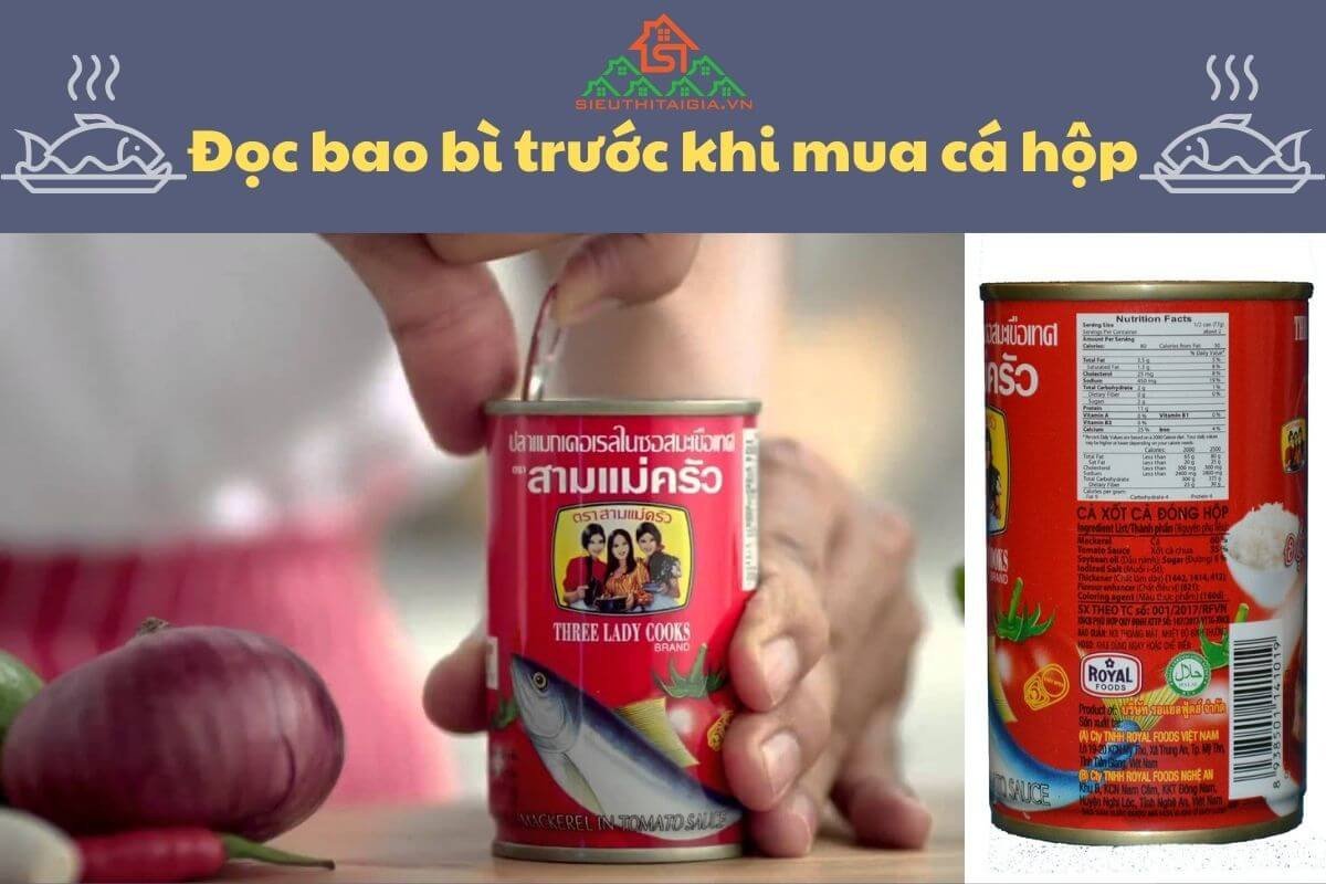 Kiểm tra nhãn dinh dưỡng để biết hộp cá mòi 3 cô gái bao nhiêu calo