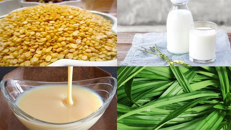 Lá dứa tươi xanh cho món sữa đậu xanh thêm phần thơm ngon