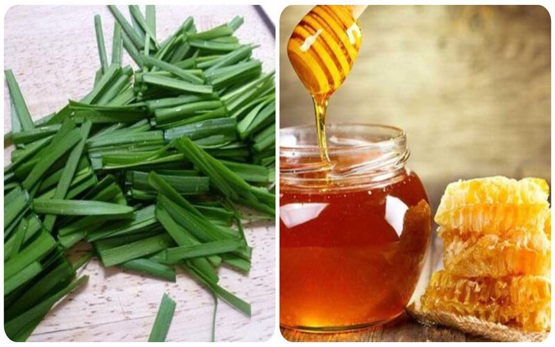 Lá hẹ hấp mật ong giảm ho