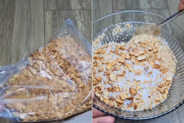 Làm muối mè đậu phộng ăn kèm xôi