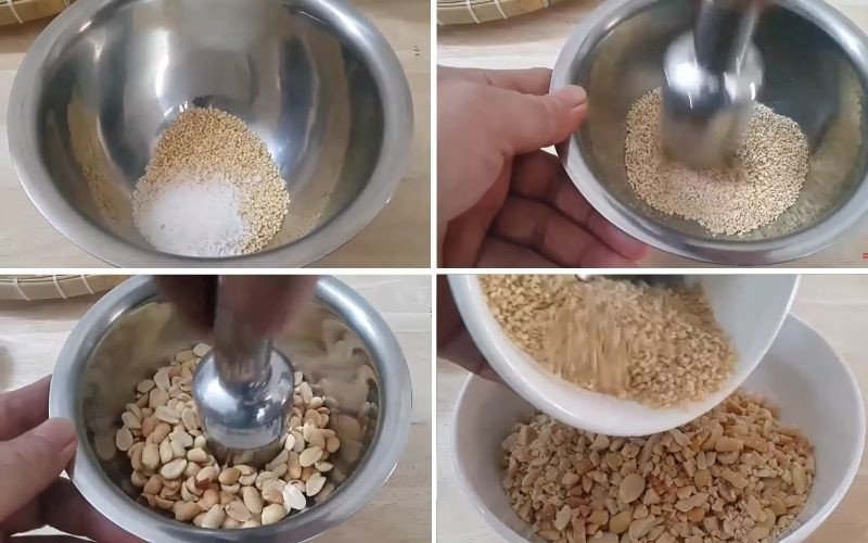 Làm muối mè rang ăn kèm xôi