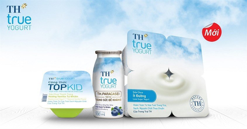 Lốc 4 hộp sữa chua ít đường TH true YOGURT 100g (từ 1 tuổi)