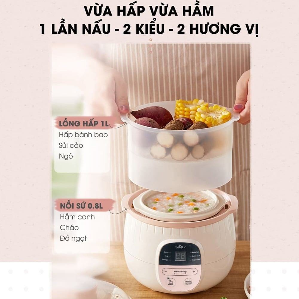 Lợi ích khi sử dụng nồi nấu chậm Bear 0.8L SUBE001 để tiết kiệm thời gian chế biến món ăn