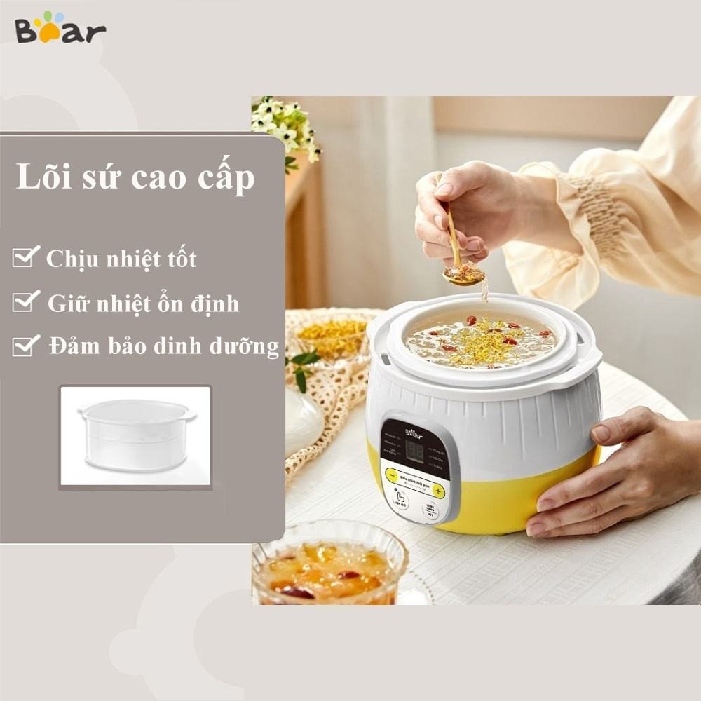 Lõi sứ cao cấp của nồi nấu chậm Bear 0.8L SUBE001 giúp giữ nhiệt và tối ưu dinh dưỡng