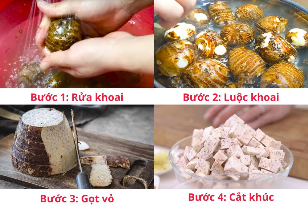 Luộc khoai môn với nước muối loãng trước khi gọt vỏ tránh ngứa tay