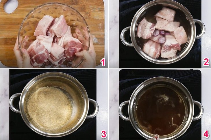 Luộc thịt heo cho món thịt heo ngâm nước mắm