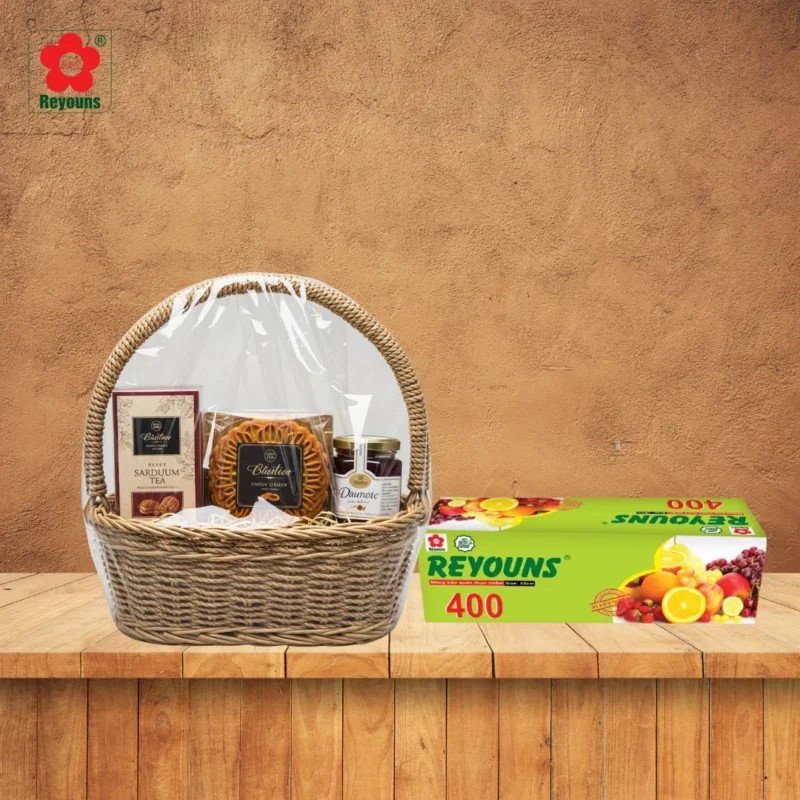 Màng bọc thực phẩm chất lượng cao để gói giỏ quà