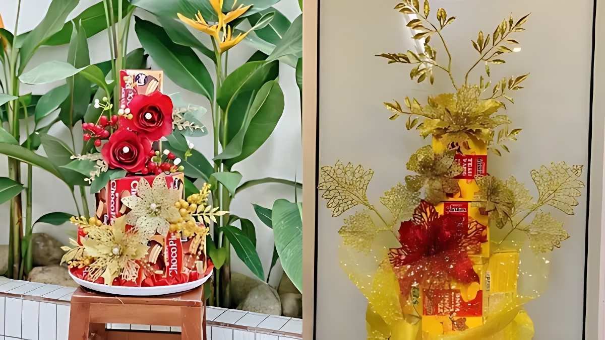 Mẫu tháp bánh Tết rực rỡ sắc màu