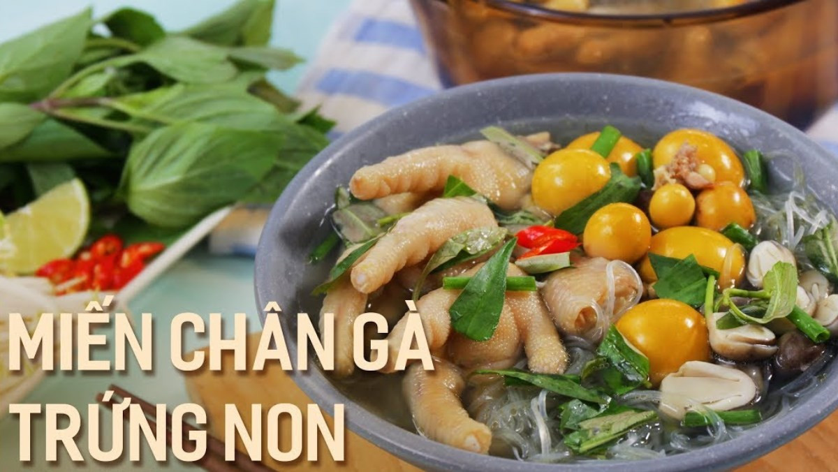 Miến chân gà trứng non, một phong cách khác của cách nấu miến gà đơn giản