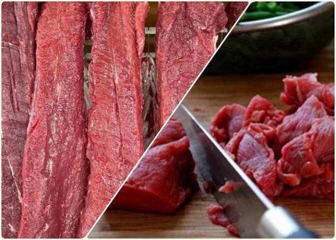 Miếng thịt bò tươi ngon, đỏ hồng, săn chắc, là bí quyết cho cách làm thịt bò xào chuẩn vị.