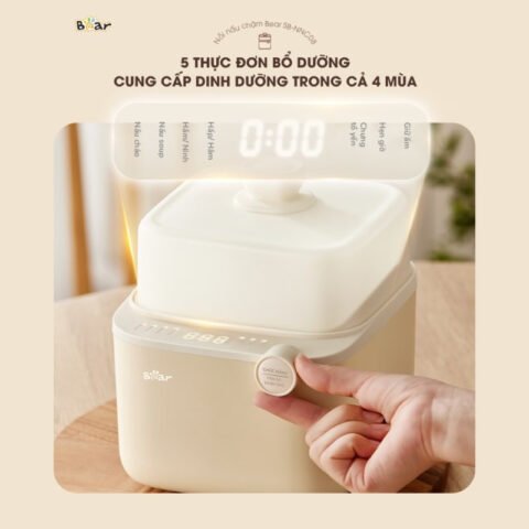 Mô tả chi tiết bảng điều khiển nồi nấu cháo chậm Bear SB-NNC08