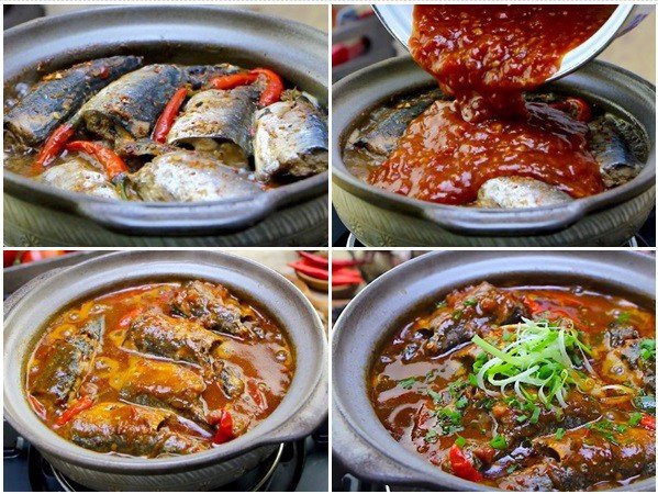 Món cá nục kho cà chua hoàn thành với màu sắc hấp dẫn, miếng cá chắc thịt, rất ngon.