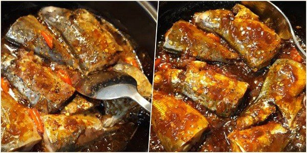 Món cá nục kho tộ hoàn thành, nước sốt keo sánh, thịt cá mềm thơm.