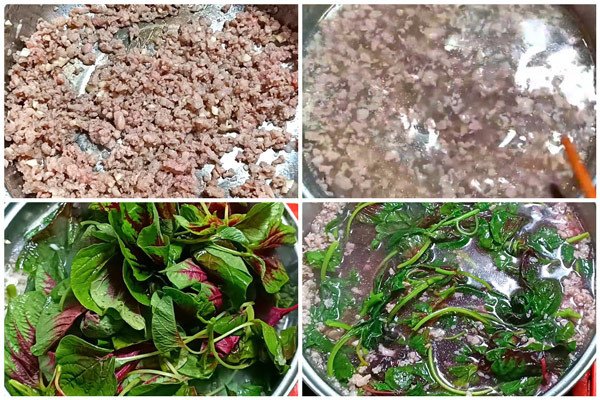 Món canh rau dền thịt băm bổ dưỡng, đậm đà hương vị