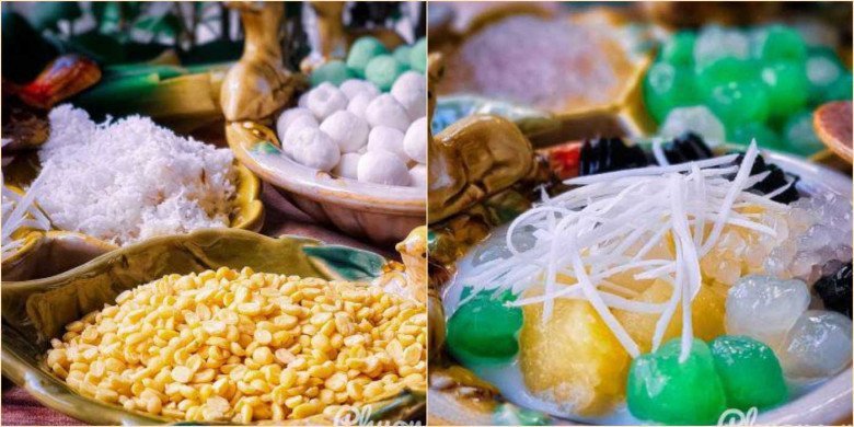 Món chè đậu xanh với trân châu dai giòn