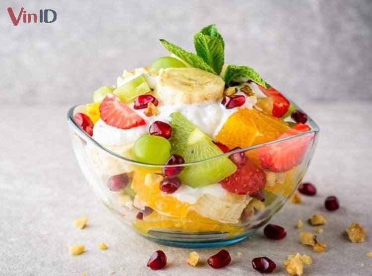 Món dừa sáp dầm trái cây thanh mát hấp dẫn