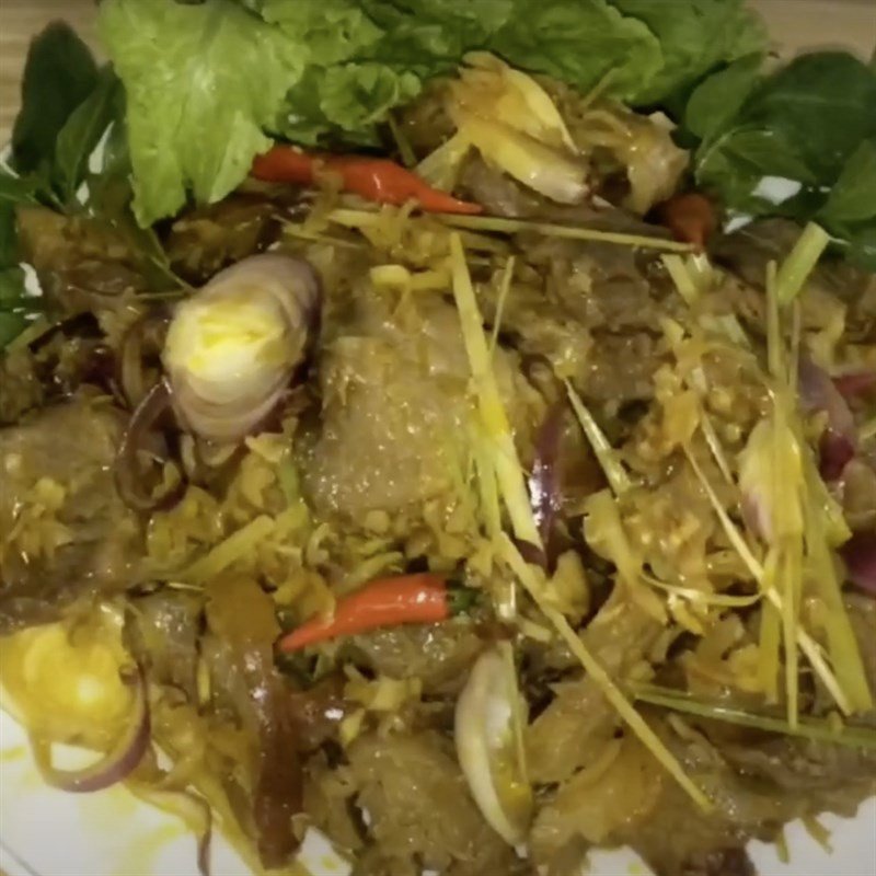 Món thịt nai xào sả ớt cay nồng đã hoàn tất