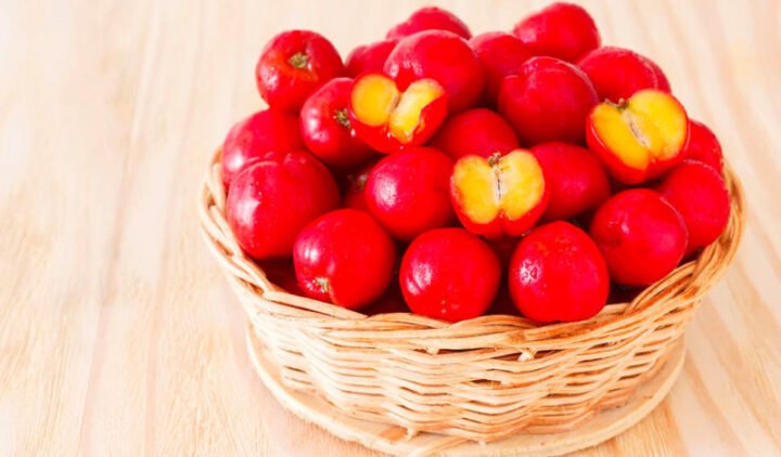 Một bát trái sơ ri tươi mọng, minh họa hàm lượng calo và dinh dưỡng