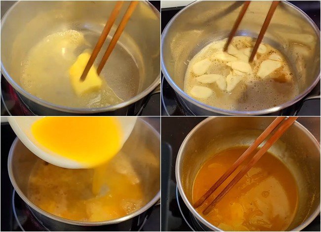 Nấu nước sốt cam sánh mịn