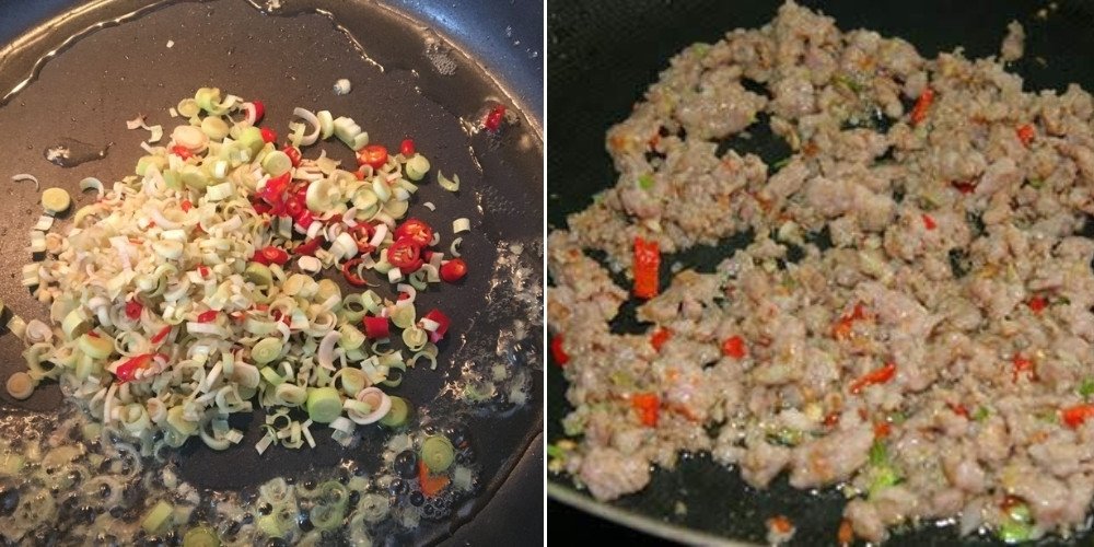 Nêm nếm gia vị cho món thịt băm xào sả ớt