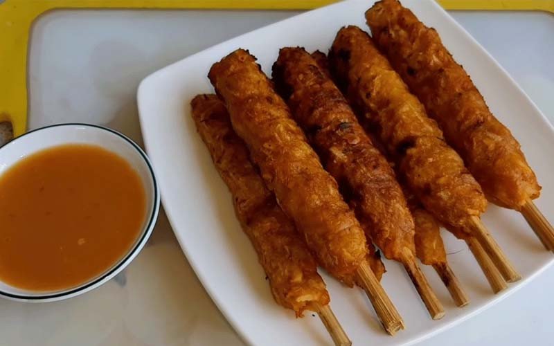 Nem nướng chay từ bột mì hấp dẫn