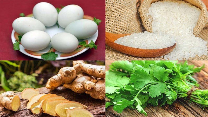 Nguyên liệu cách nấu cháo hột vịt lộn