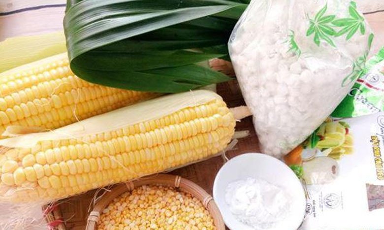Nguyên liệu cần thiết cho món chè đỗ xanh với ngô