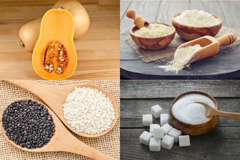 Nguyên liệu chính cho món bánh bí đỏ chiên kiểu Tiktok