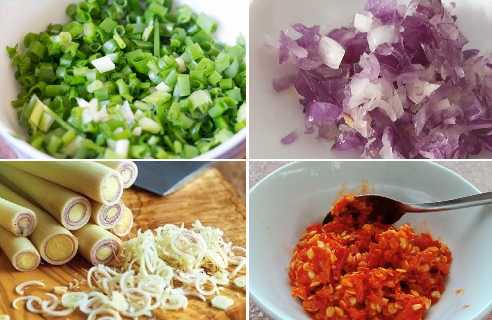 Nguyên liệu chính cho món xào thịt băm sả ớt