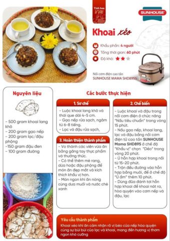 Nguyên liệu chính chuẩn bị cách nấu khoai lang khô với đậu đen bùi béo