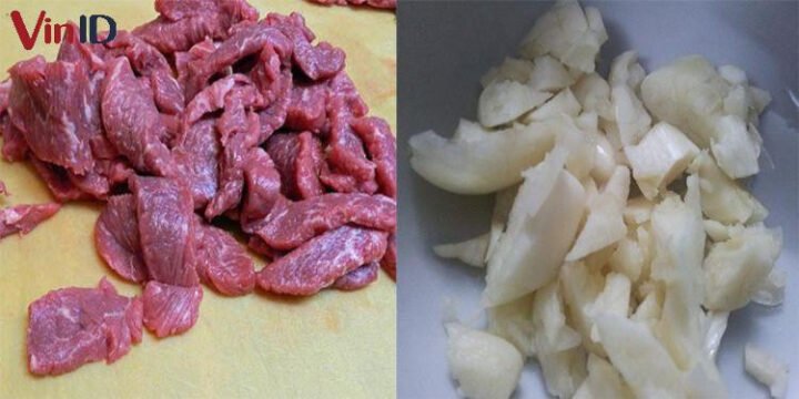 Nguyên liệu chính chuẩn bị cho cách xào thịt bò tỏi thơm ngon