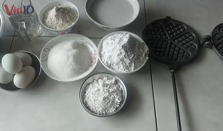 Nguyên liệu chính làm bánh kẹp bột gạo
