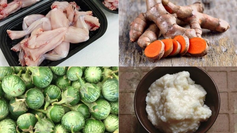 Nguyên liệu chính làm món ếch om cà