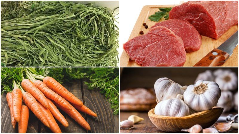 Nguyên liệu chính làm món rau tiến vua xào thịt bò