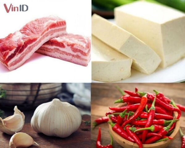 Nguyên liệu chính làm thịt kho đậu hũ ngon