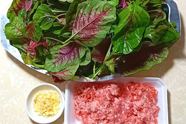 Nguyên liệu chính nấu canh rau dền thịt băm