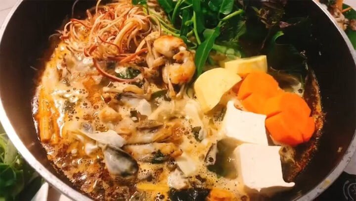 Nguyên liệu cho món lẩu ếch thái