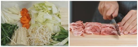 Nguyên liệu cho món lẩu kim chi thơm ngon