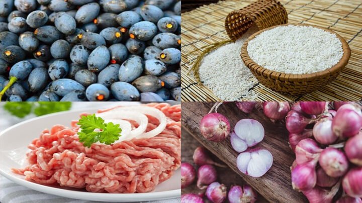 Nguyên liệu cho món xôi trám đen thơm ngon