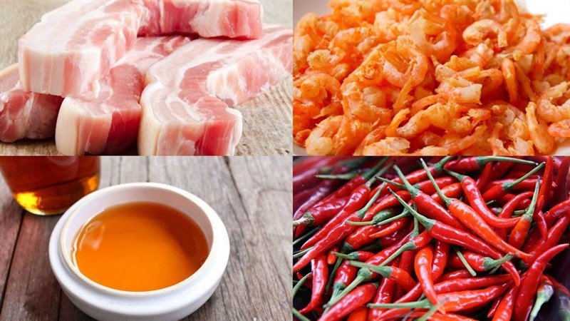 nguyên liệu chuẩn bị cho cách làm kho quẹt