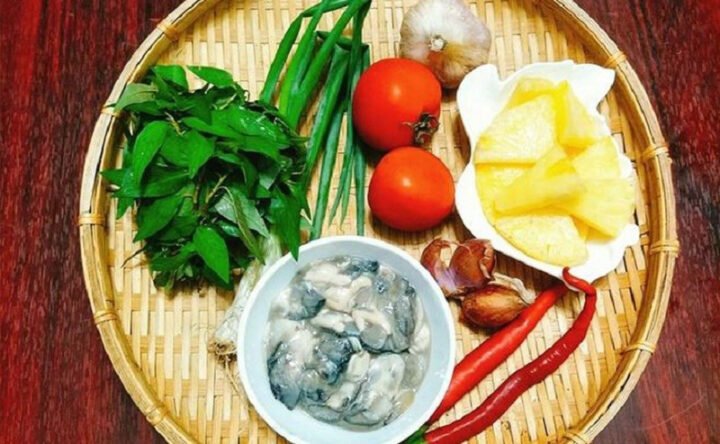 Nguyên liệu chuẩn bị cho cách nấu canh hàu chua