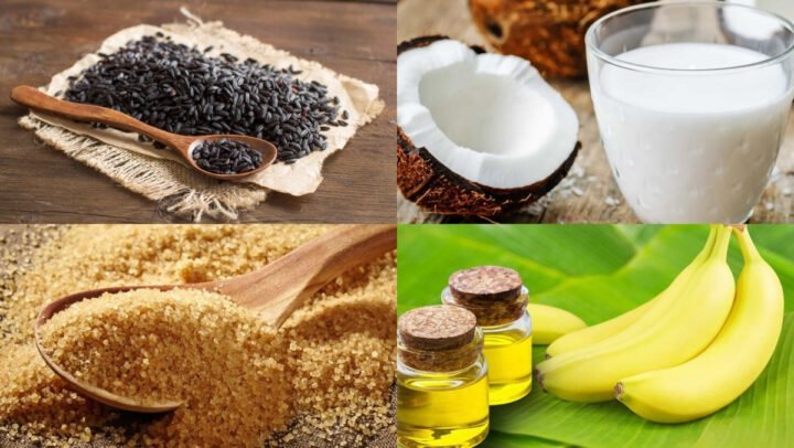 Nguyên liệu chuẩn bị cho cách nấu chè nếp cẩm