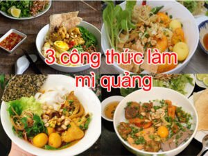 Nguyên liệu chuẩn bị cho cách nấu mì quảng gà tôm thịt