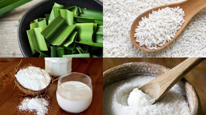 Nguyên liệu chuẩn bị cho cách nấu xôi nếp cẩm tím tại nhà